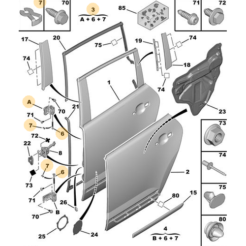 Orijinal Arka Kap Menteesi st Sa 3008 T84  5008 T87 9035AW