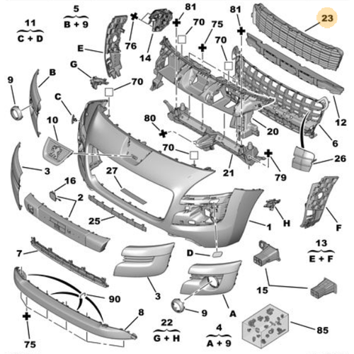 Orijinal n Tampon Izgara 3008 T84  742295