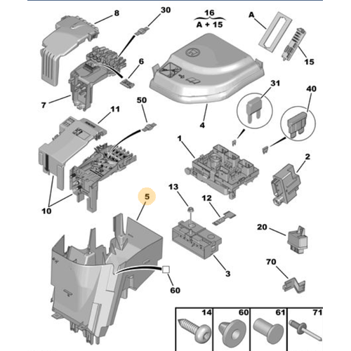 Orijinal Sigorta Kutusu Mesnedi 308 T7  3008 T84  5008 T87  6500CC