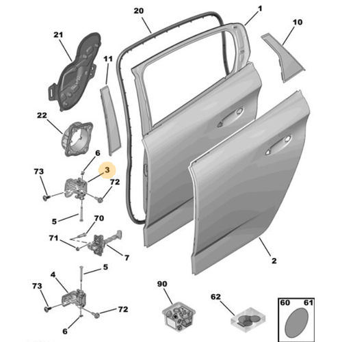 Orijinal Arka Kap st Mentee  Sa DS4 308 P5  408  9832086180