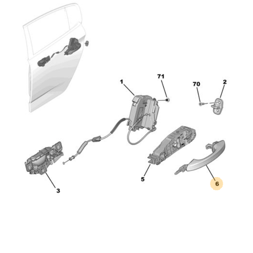 Orijinal Kap Kolu Sol 308 P5 408  983495081T