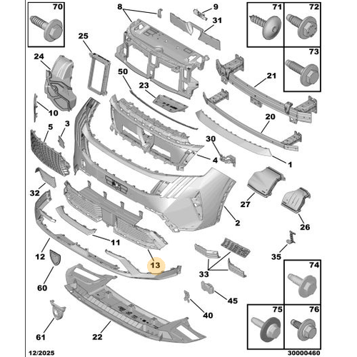 Orijinal �n Tampon Alt� Koruma Izgaras�  Peugeot - 5008 P74 GT    16938845XT