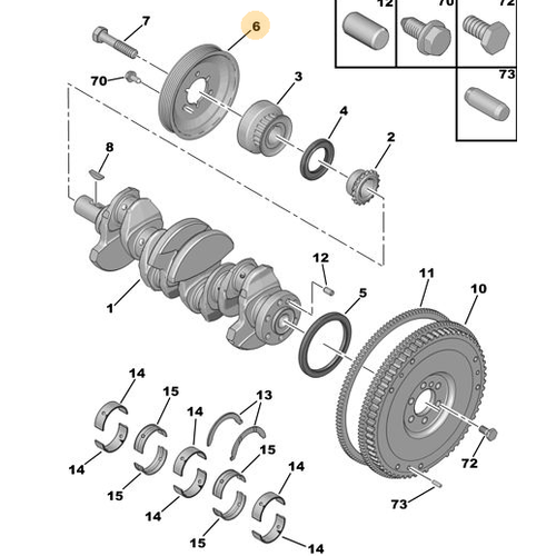 ORIJINAL 1.4 - 1.6 KRANK KASNAK  ( ASDEN KONTROL)  0515R4