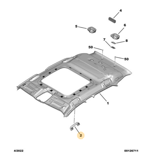 Orijinal DS4  Tavan Tutma Kolu   98012428Uw