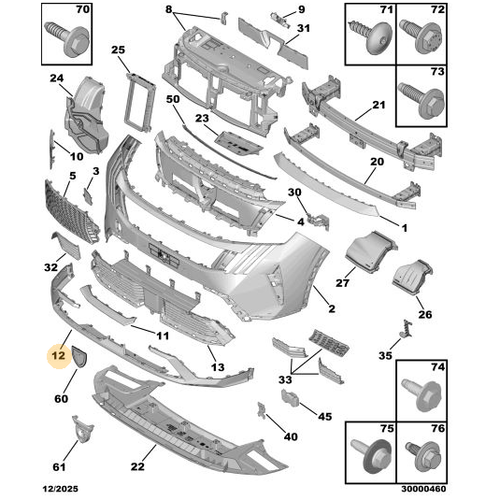 Orijinal �n Alt Tampon (5008 P74 GT / 3008-P64)   98397948XT
