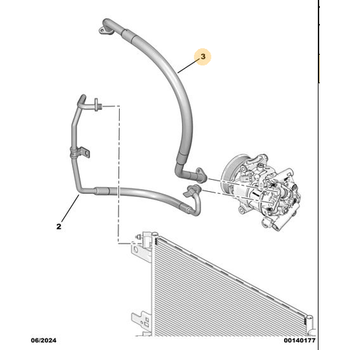 Orijinal Klima Y�ksek Bas�n� Borusu  Peugeot - 5008 P74 GT  9841142380