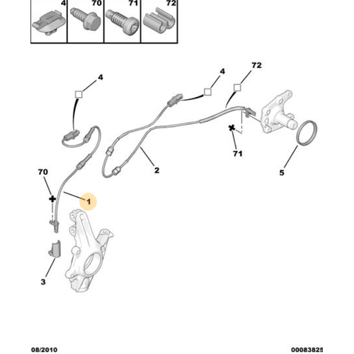 Orijinal  ABS Sensr 207 208 2008 A94F    4545J9