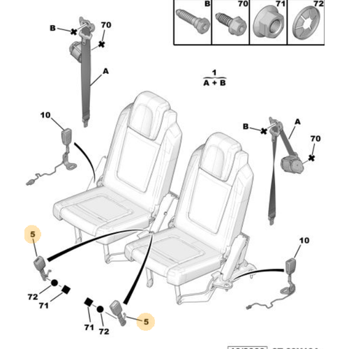 Orijinal Arka Emniyet Kemeri Tokas Karl  Sa  5008 T87   8975ST