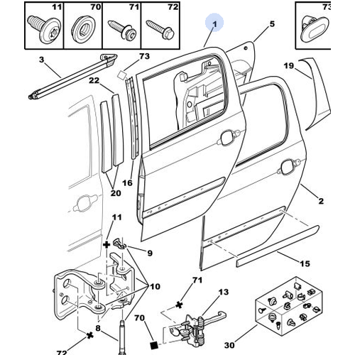 ORIJINAL 307 Sol Arka Kap�  9006G9