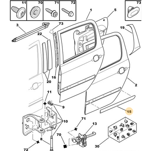 ORIJINAL 307 Sol Arka Kap� ��tas�  8546H5