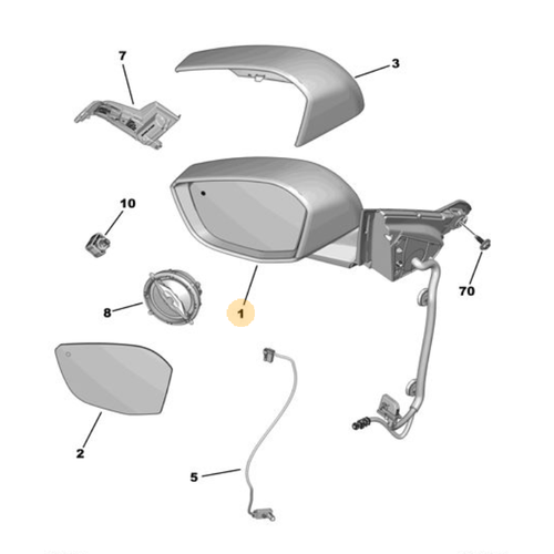 Orijinal D Dikiz Aynas Sol 308 P5  408 985644979V