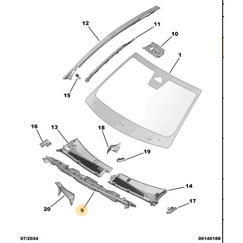 Orijinal �n Cam Alt Izgara    Peugeot - 5008 P74 GT   9840368180