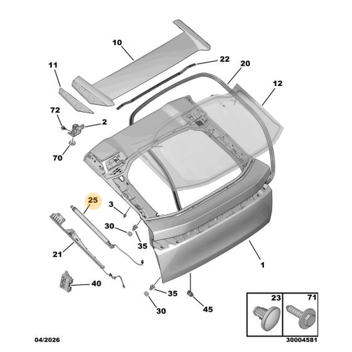 Orijinal Bagaj Kapa�� Dengeleme Takozu - Sa�  3008 P64 GT  9843423780