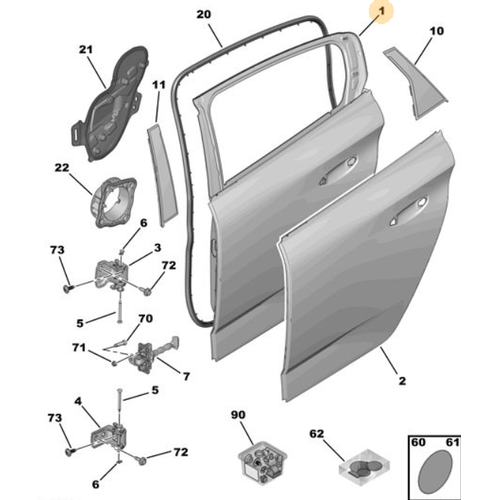 ORIJINAL 308 P5 SAG ARKA KAPI (308-P5)   9837982980