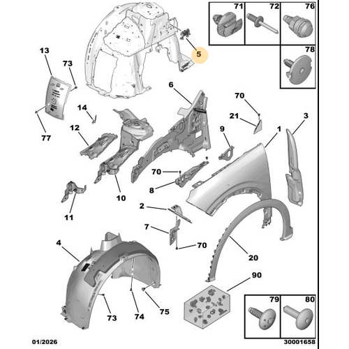 Orijinal Kutu Muhafazas�  (5008 P74 GT / 3008 P64 GT / 308 T9)  9803453980