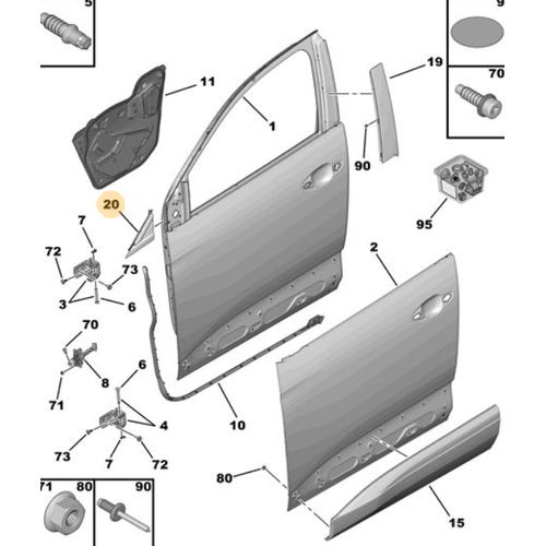 Orijinal n Kap Cam Muskas Sa 3008 P84E 5008 P87E  9811262080