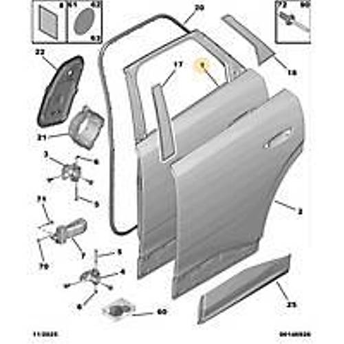 Orijinal Arka Kap� -Sa�  3008 P64     9852393280