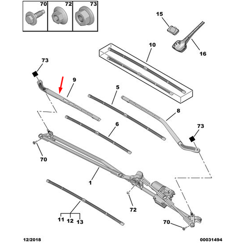 ORIJINAL 307 Sa� �n Silecek Kolu   6429Y9