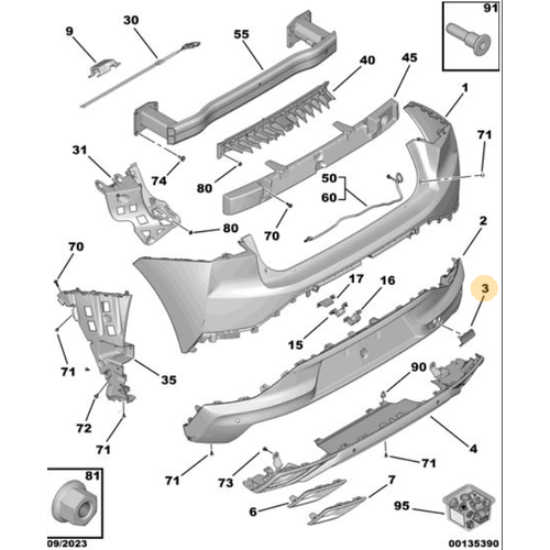 Orijinal DS4 Arka Tampon eki Demiri Kapa     983084411T