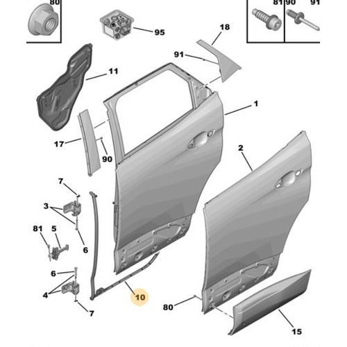 Orijinal 3008 Arka Kap Fitili Sa P84E  9811258680