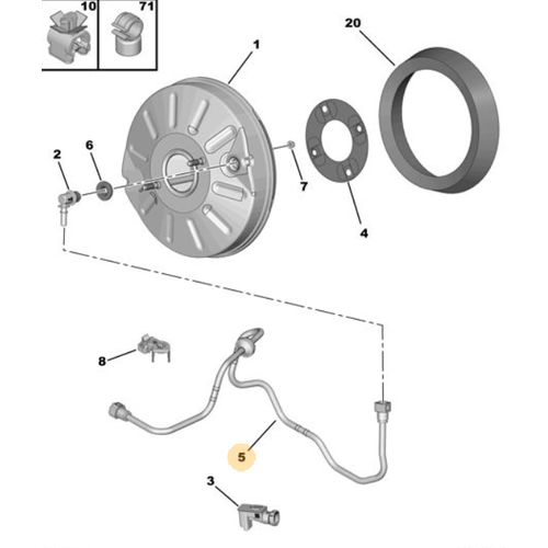 Orijinal Fren Vakum Rakor DS4 308 T9  5008 P87E  508 R8  9813095080