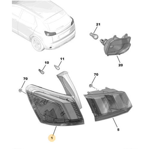 Orijinal 3008 Arka Stop Sa P84E    9810477080