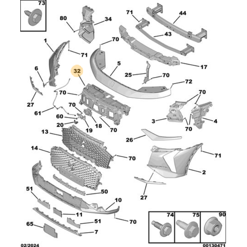 Orijinal DS7 X74 n Tampon skeleti   9815738680