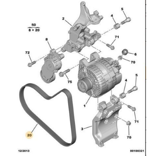 ORIJINAL 307 Alternat�r �arj Kay��� (DV4) (6PK976)   5750YS