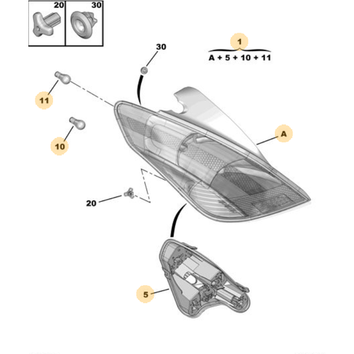 Orijinal Arka Stop Sa 308 T7  6351CV