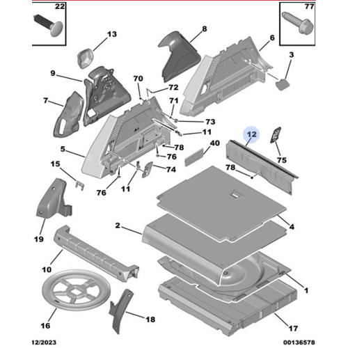 Orijinal C5 C84 Arka Panel Demesi   98171586Zd