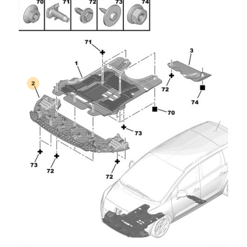 Orijinal 5008 �n Tampon Alt Koruyucu Plastik  T87   7013GQ