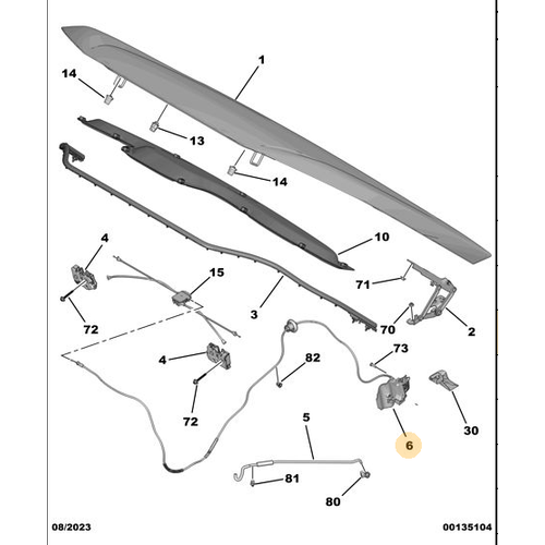 Orijinal Kaput A�ma Teli  Peugeot - 5008 P74 GT   9844482780