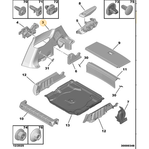 Orijinal Bagaj Yan �� Kaplama  -Sol  Peugeot - 5008 P74 GT 98402492ZD