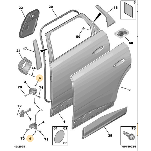ORIJINAL Kap� Mente�e Klipsi  5008 P74 GT / 307  904444