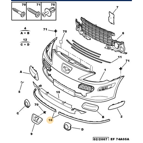 ORIJINAL 307 �n Tampon Alt Lip Yeni Kasa   7414NQ