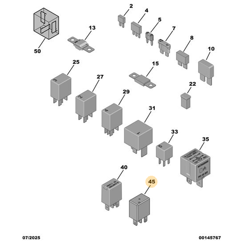 Orijinal Elektrik R�lesi 208/3008 P64 GT  9807972380