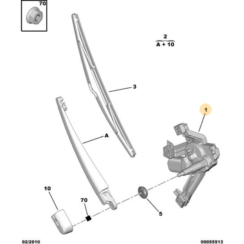 Orijinal 207 Arka Cam Silecek Motoru     6405AN