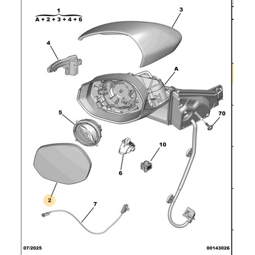 Orijinal Dikiz Aynas� Cam� - Sol  Peugeot - 5008 P74 GT  9851163980