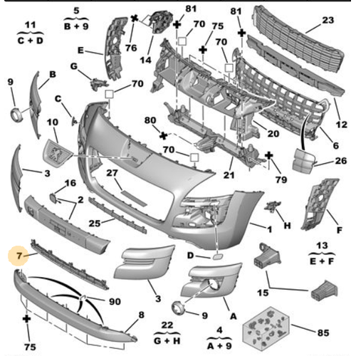 Orijinal n Tampon Izgara 3008 T84   742290