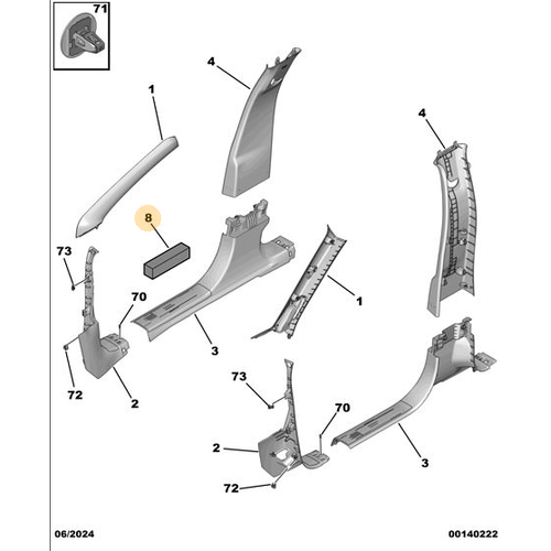 Orijinal Orta Ayak Alt Ses Yal�t�m Levhas� 308 P5 / 5008 P74 GT  9836036680