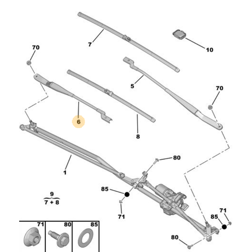 Orijinal n Cam Silecek Kolu Sa 308 T7  6429EN