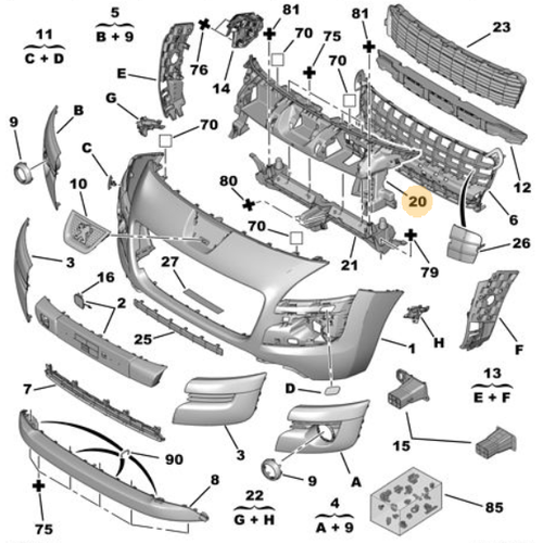 Orijinal  Panel Karkas 3008 T84  742238