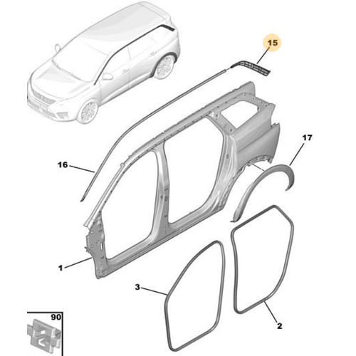 Orijinal 5008  Kasa Kenar tas Sol P87E  98270089Vv