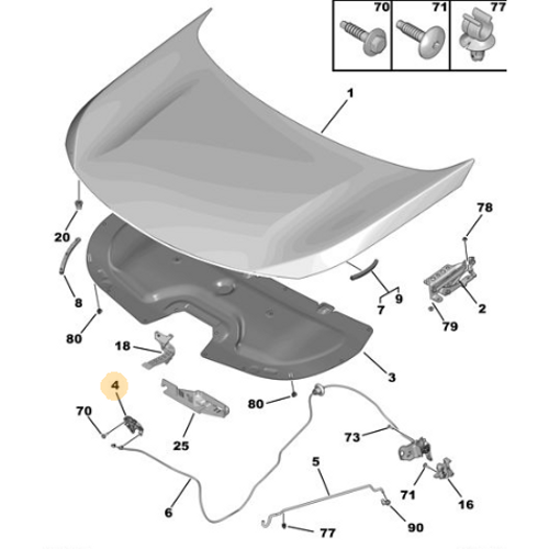 Orijinal 3008 Motor Kaput Kilidi P84E   9826685880