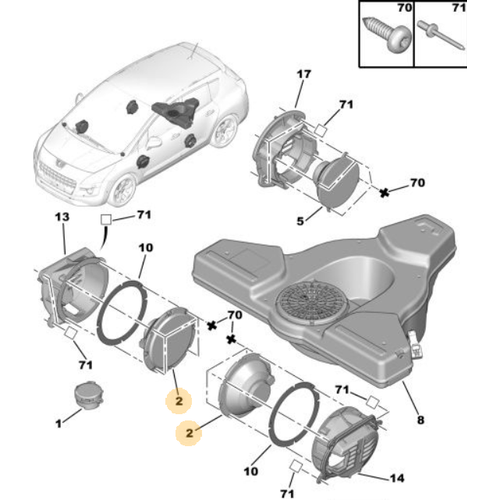 Orijinal Hoparlr 3008 T84  5008 T87  6562AC