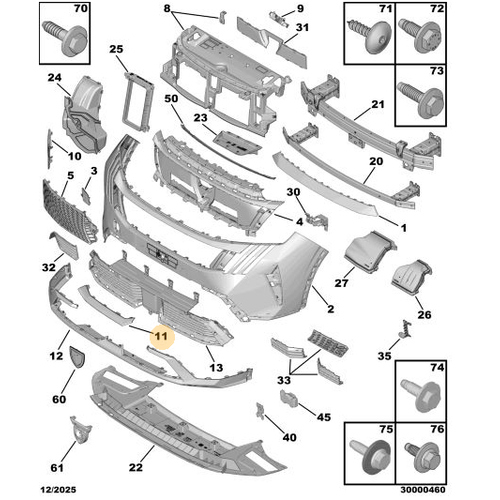 Orijinal �n Tampon Alt ��tas�  Peugeot - 5008 P74 GT    16939053TB