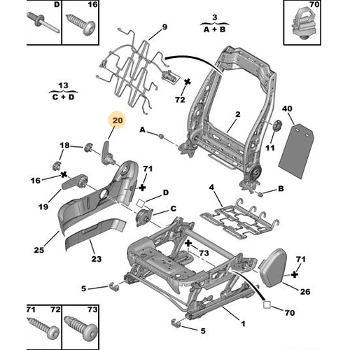 Orijinal n Koltuk Srtlk Eim Kolu  Sa 3008 T84   889638