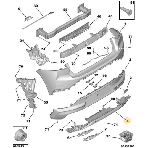 Orijinal DS4 Arka Tampon Etei  168288721T