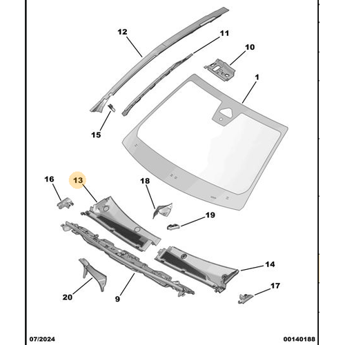 Orijinal �n Cam Alt Izgaras� - Sa�  Peugeot - 5008 P74 GT  9839749180