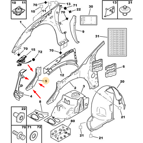 ORIJINAL 307 �n �am Ba�lant� Sac� Sol    7119FZ